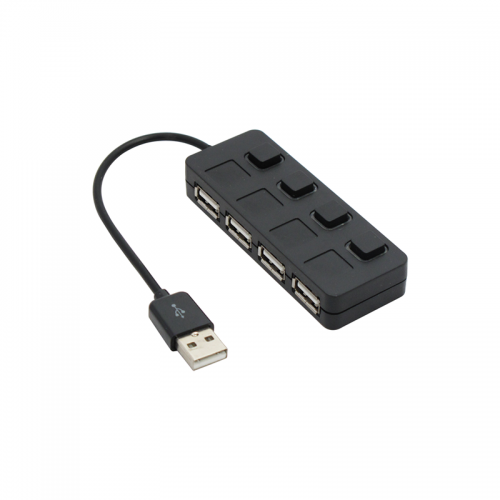 USB hub, USB 2.0, 4 θύρες, μαύρο