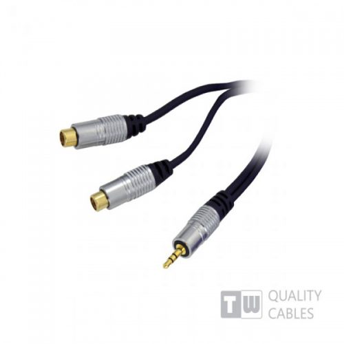 Kαλώδιο Stereo 1 RCA Αρσενικό / 2 RCA Θηλυκό Gold Premium 5Μ Blister Pack