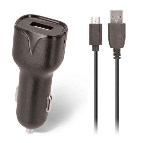 Φορτιστής αυτοκινήτου USB 2.4A με καλώδιο microUSB Setty μαύρος