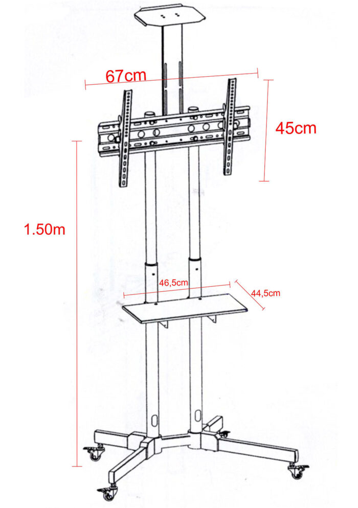 GJ-1600 FLEXIBLE ΒΑΣΗ ΤΗΛΕΟΡΑΣΗΣ ΔΑΠΕΔΟΥ ΤΡΟΧΗΛΑΤΗ 32"-65" - Image 2