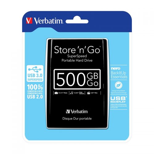 Εξωτερικός Δίσκος Verbatim Store ‘n’ Go Portable 500 GB USB 3.0