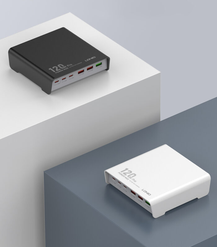 LDNIO σταθμός φόρτισης Q605, 3x USB-C & 3x USB, 120W, PD/QC, μαύρος - Image 2