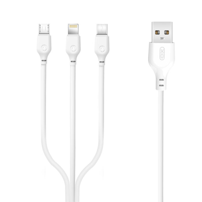 XO NB103 2.0A 3 σε 1 Καλώδιο USB Λευκό