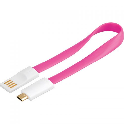 Goobay Καλώδιο micro-USB 20cm με Μαγνήτη Ροζ 95907