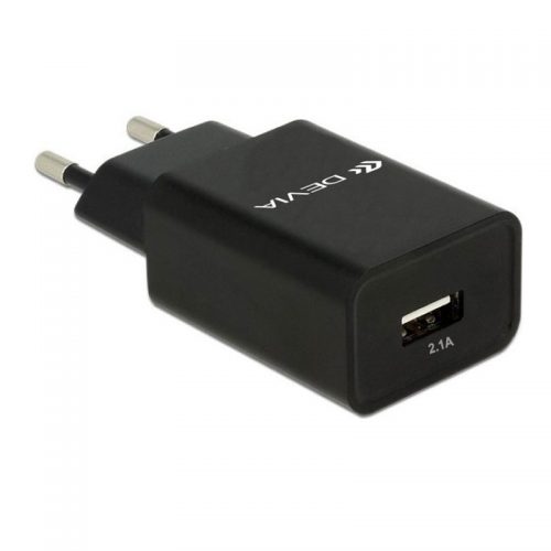 Devia Επιτοίχιος Φορτιστής USB 10.5W 2.1A – Μαύρο