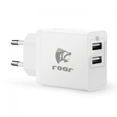 Eπιτοίχιος Φορτιστής Roar Με Δύο Εξόδους USB 5V/3.4A