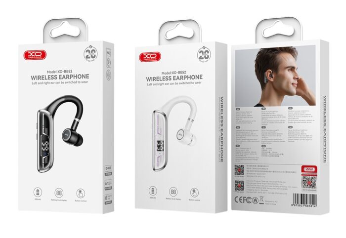 XO BE52  In-Ear Μονό Ακουστικό Bluetooth Μαύρο - Image 3