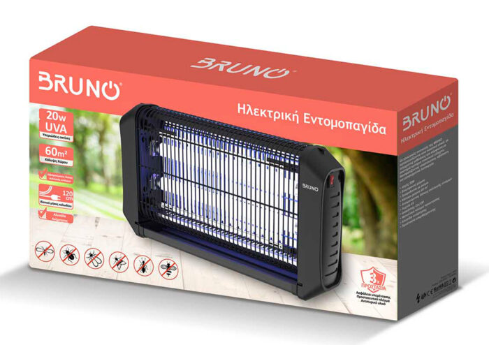 BRUNO ηλεκτρική εντομοπαγίδα BRN-0186 με UV λυχνία, 20W, μαύρη - Image 4