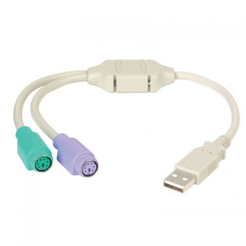 POWERTECH Καλώδιο USB σε 2x PS2 Female, 0.20m, White CAB-U047