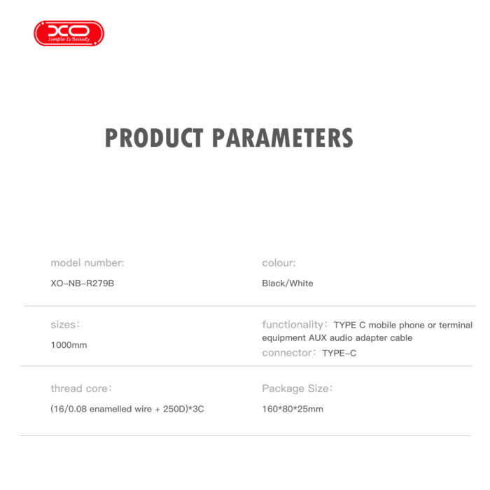 XO NB-R279B Type-c σε 3.5 Καλώδιο Ήχου Λευκό - Image 3
