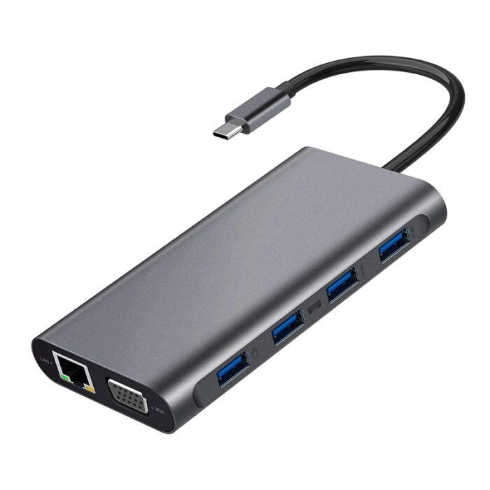 Μετατροπέας 11in1 RJ45 USBx4 VGA HDMIPD SD TF Audio - Image 6