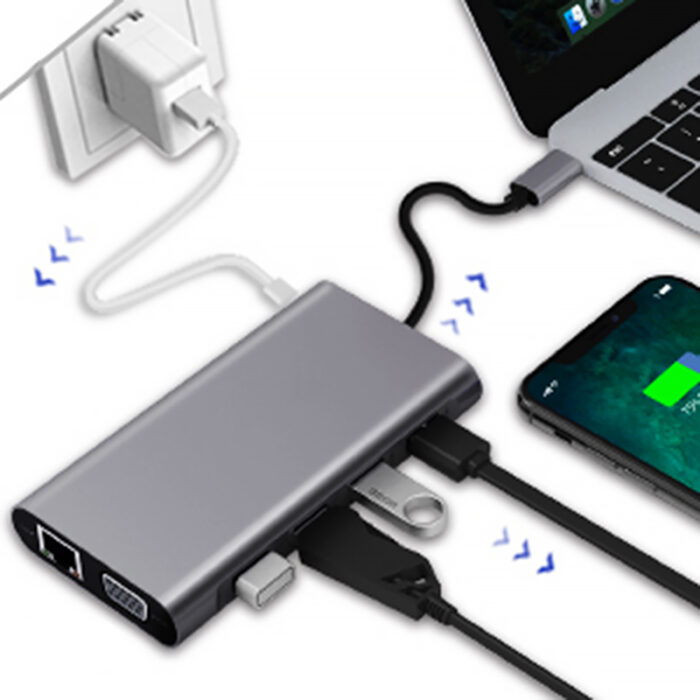 Μετατροπέας 11in1 RJ45 USBx4 VGA HDMIPD SD TF Audio - Image 11