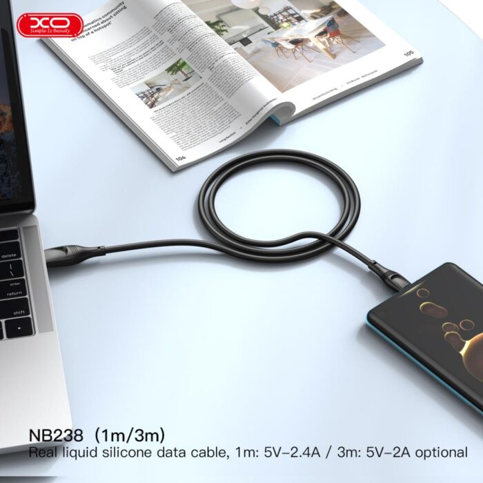 XO NB238 Καλώδιο Φόρτισης + Data TypeC L=3M Zeus Series Μαύρο - Image 7