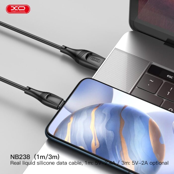 XO NB238 Καλώδιο Φόρτισης + Data TypeC L=3M Zeus Series Μαύρο - Image 6