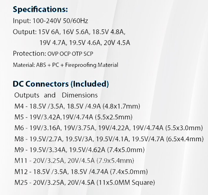 Τροφοδοτικό 90w για Laptop με 10 κεφαλές - Image 2