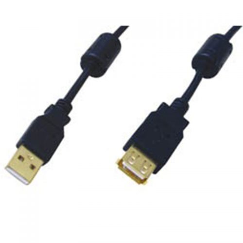 Καλώδιο USB High Speed A/M A/F Μαύρο / Επίχρυσες επαφές φερρίτη 3m