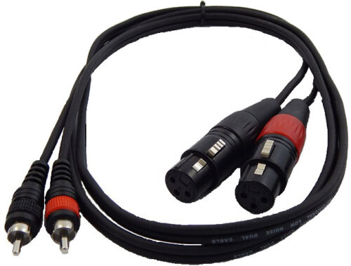 TPC-021  ΚΑΛΩΔΙΟ 2 RCA ΑΡΣΕΝΙΚΑ - 2 XLR ΘΗΛΥΚΑ 1,5m