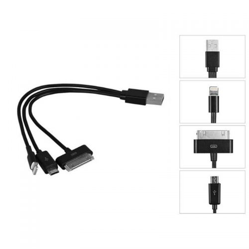 POWERTECH CAB-U031 Καλώδιο φόρτισης USB v2.0 Αρσενικό σε 30-pin, Lightning, Micro-USB Αρσενικό