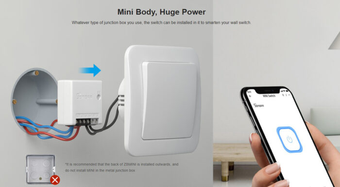 SONOFF smart διακόπτης ZBMINI, ZigBee 3.0, λευκός - Image 2
